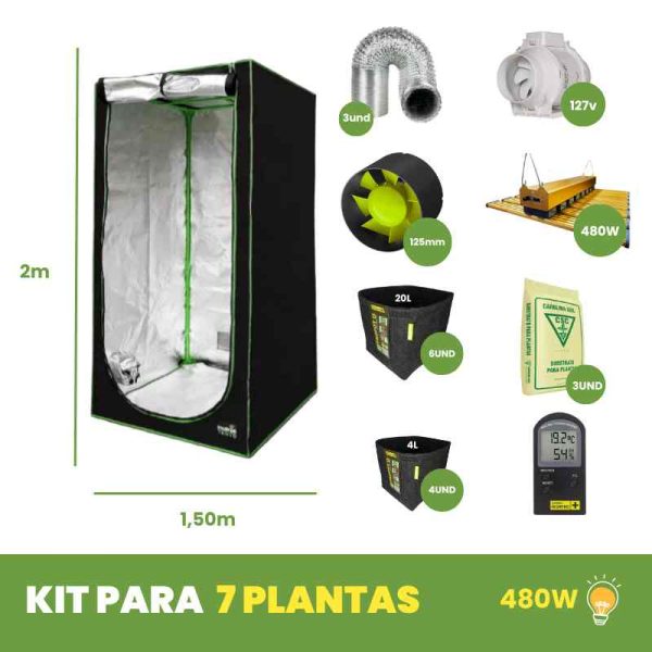 KIT CULTIVO 7 PLANTAS - LED 480W