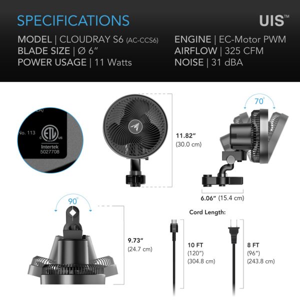 VENTILADOR OSCILANTE CLOUDRAY S6 - Imagem 5