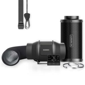 KIT DE EXAUSTÃO E FILTRAGEM Kit PRO 100mm, Ventilador em linha com Smart Controlador, Filtro de carbono e dutos