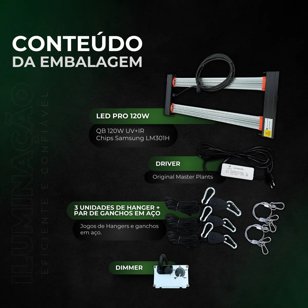 PAINEL DE LED QB PRO 120W (Deep Blue + Deep Red) - Imagem 6