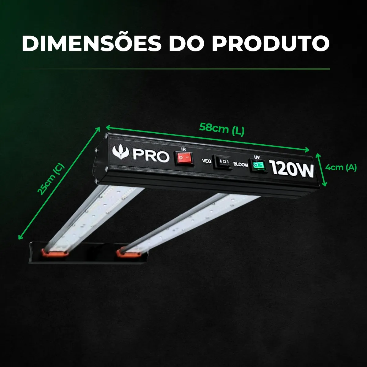 PAINEL DE LED QB PRO 120W (Deep Blue + Deep Red) - Imagem 8