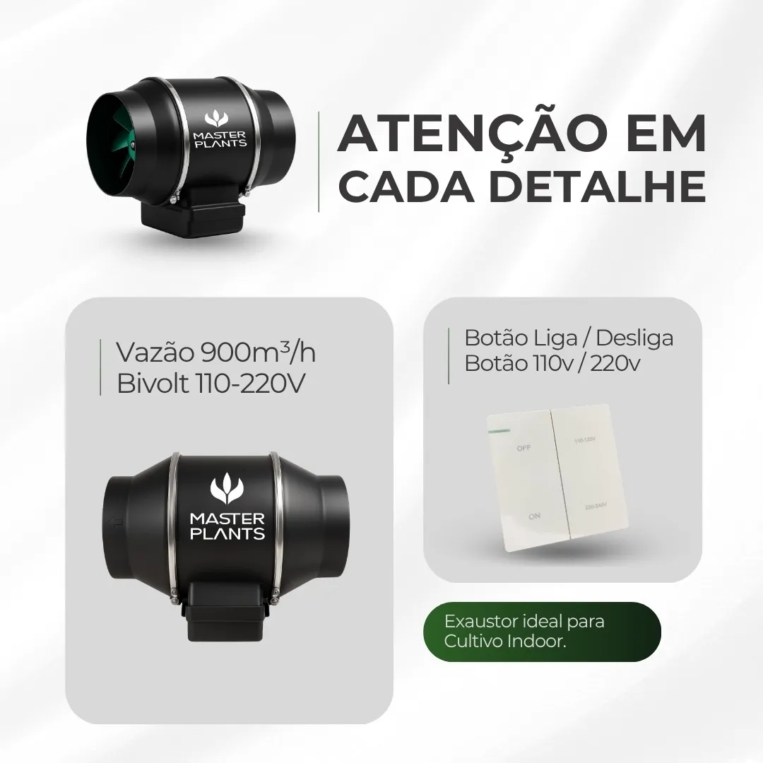 Exaustor Turbo Bivolt 200mm 130w Preto - Imagem 2