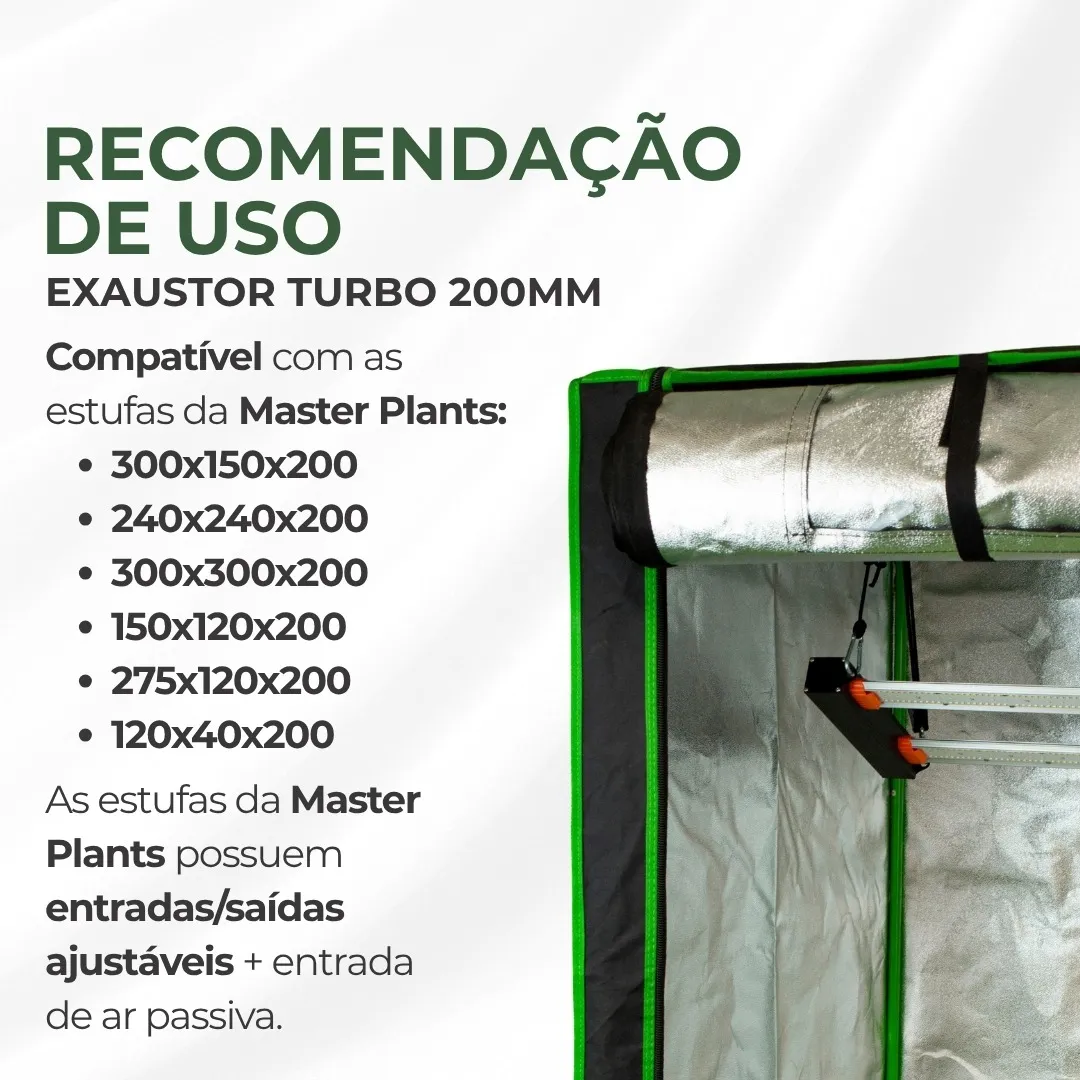 Exaustor Turbo Bivolt 200mm 130w Preto - Imagem 4